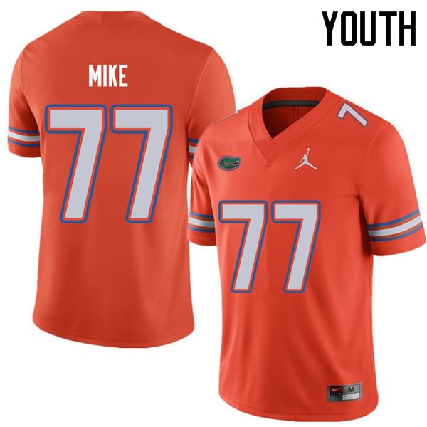 Youth NCAA Florida Gators Andrew Mike #77 Stitched Authentic Jordan Brand Orange College Football Jersey JNL3065OJ